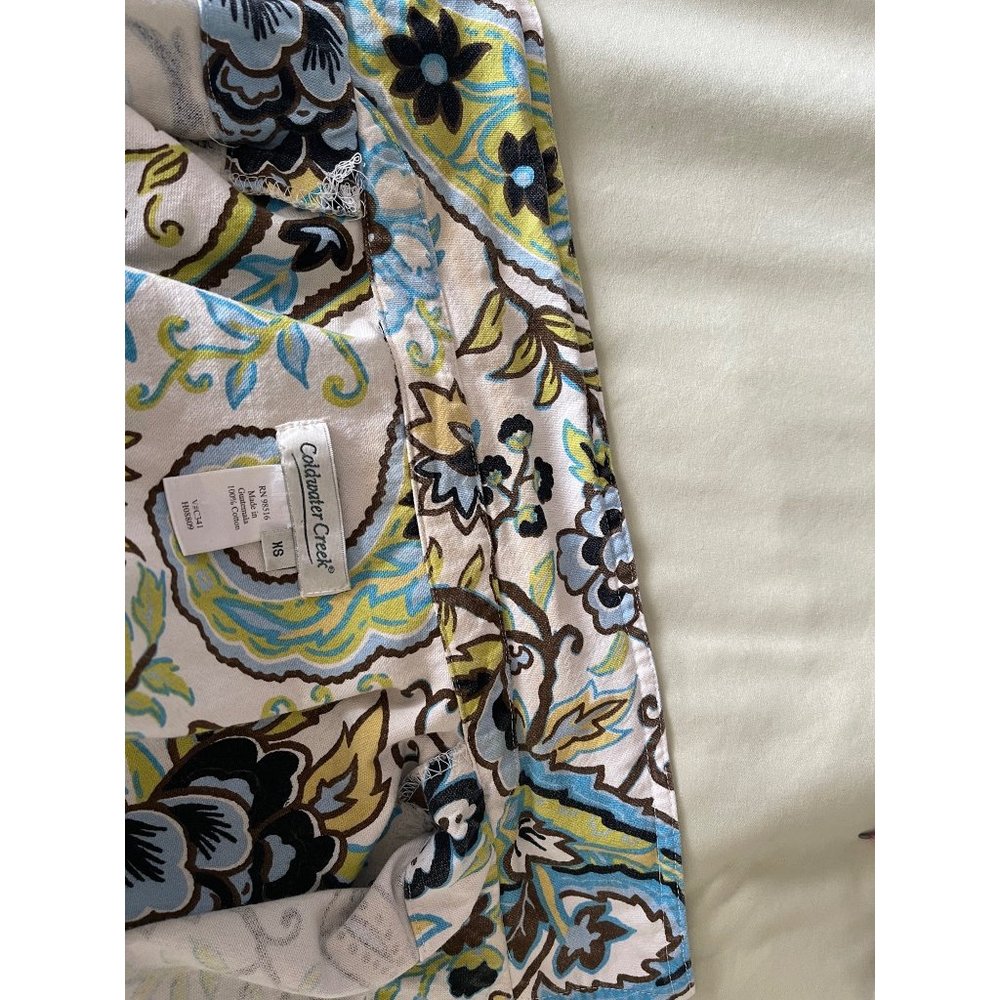 Coldwater Creek White Paisley Print Long Sleeve Jean Jacket - Picture 13 of 13